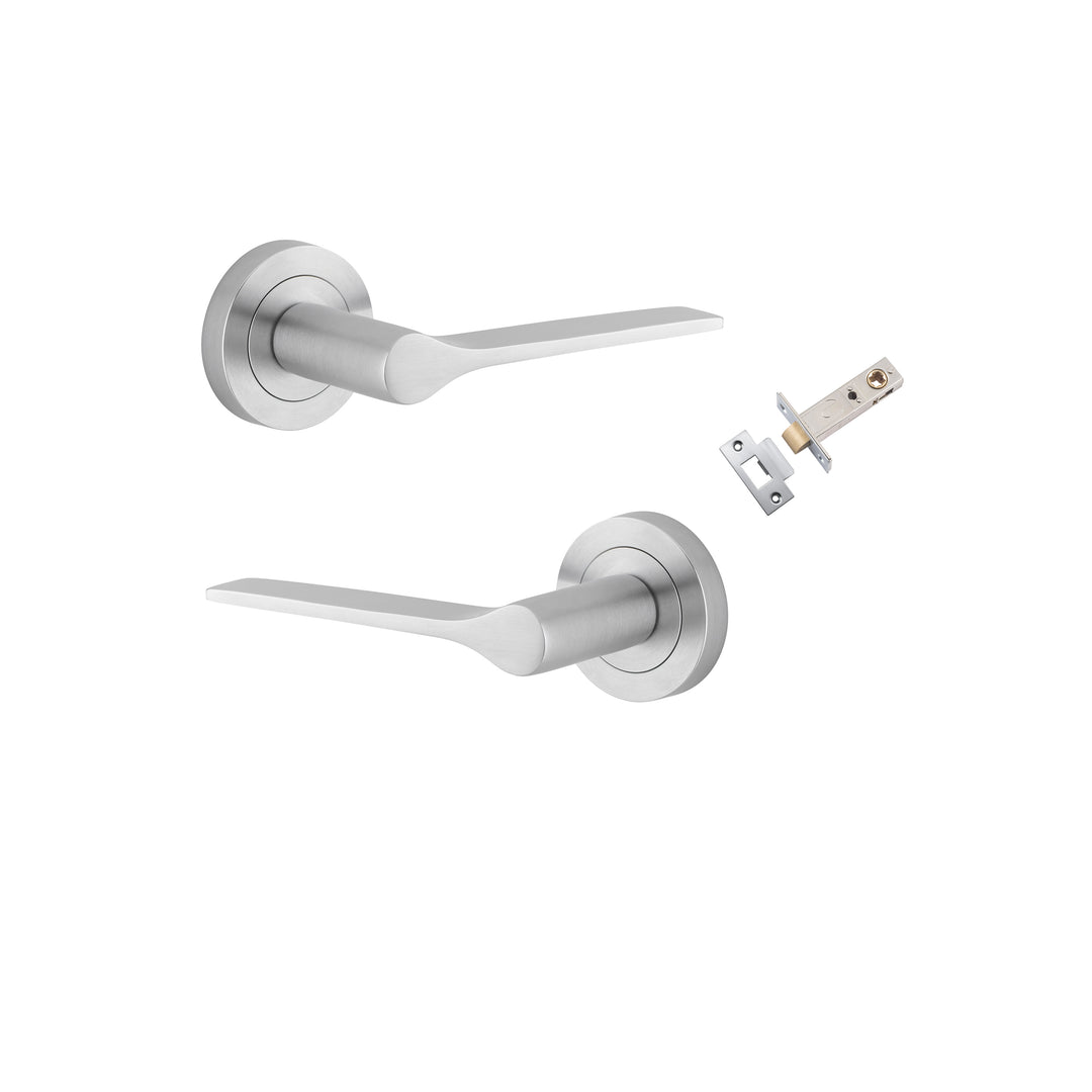 Como Lever on Rose Brushed Chrome Passage Kit