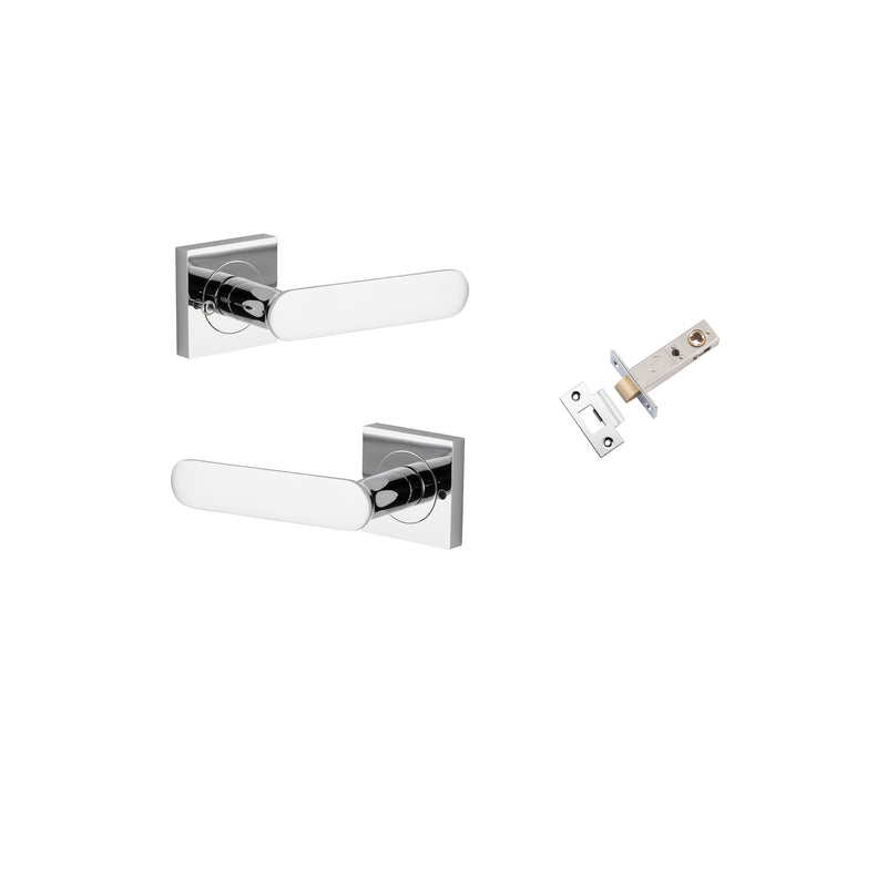 Bronte Lever on Square Rose Polished Chrome Inbuilt Privacy Kit