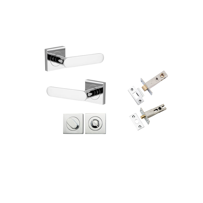 Bronte Lever on Square Rose Polished Chrome Privacy Kit