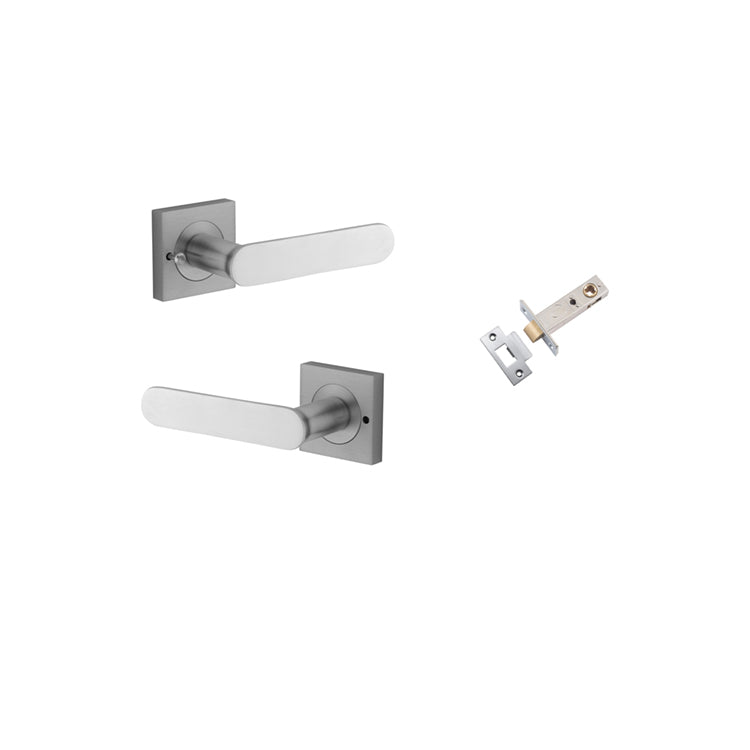 Bronte Lever on Square Rose Brushed Chrome Inbuilt Privacy Kit