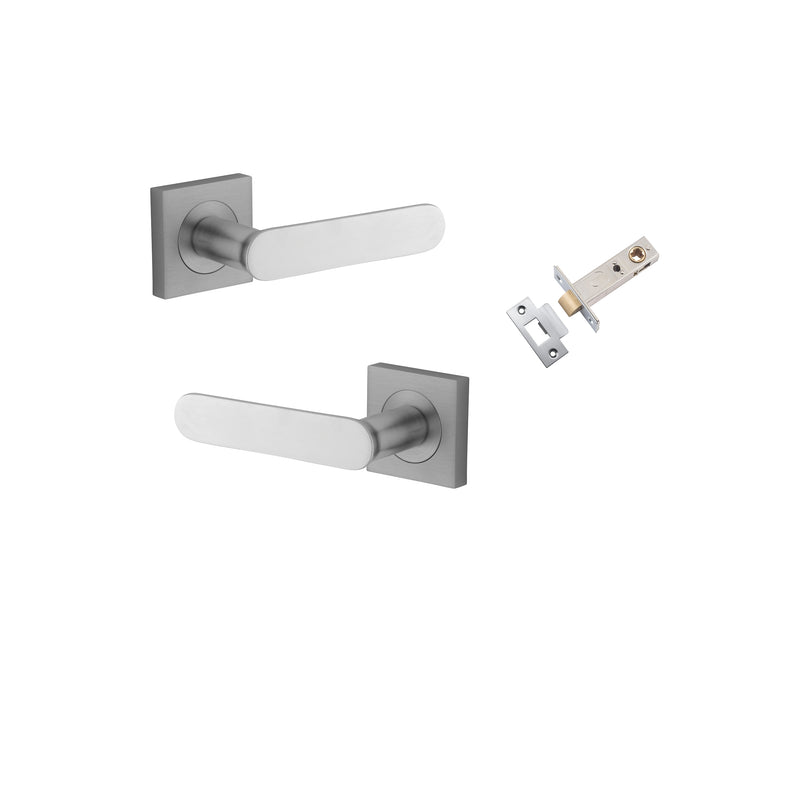 Bronte Lever on Square Rose Brushed Chrome Passage Kit