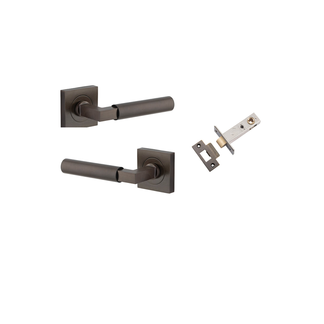 Berlin Lever on Square Rose Signature Brass Passage Kit
