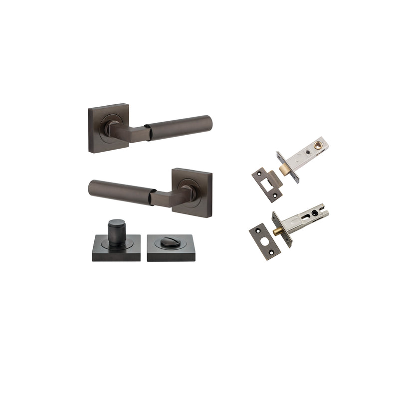 Berlin Lever on Square Rose Signature Brass Privacy Kit