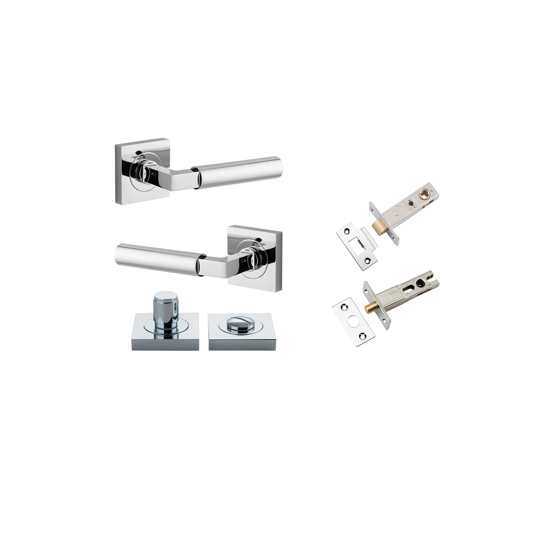 Berlin Lever on Square Rose Polished Chrome Privacy Kit