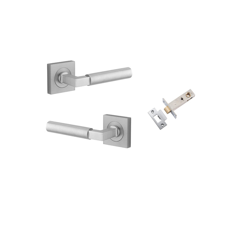 Berlin Lever on Square Rose Brushed Chrome Passage Kit