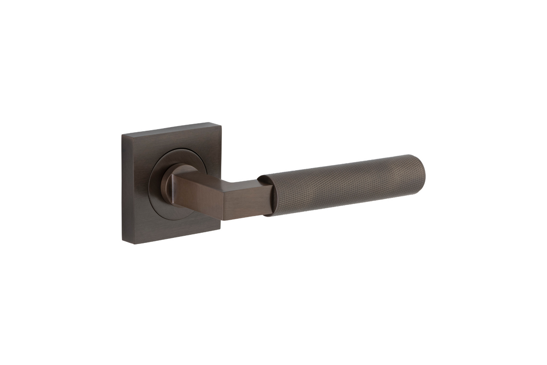 Brunswick Lever on Square Rose Signature Brass