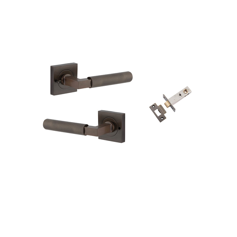 Brunswick Lever on Square Rose Signature Brass Inbuilt Privacy Kit