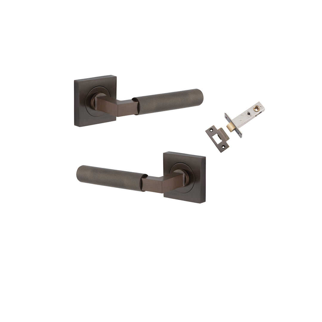 Brunswick Lever on Square Rose Signature Brass Passage Kit
