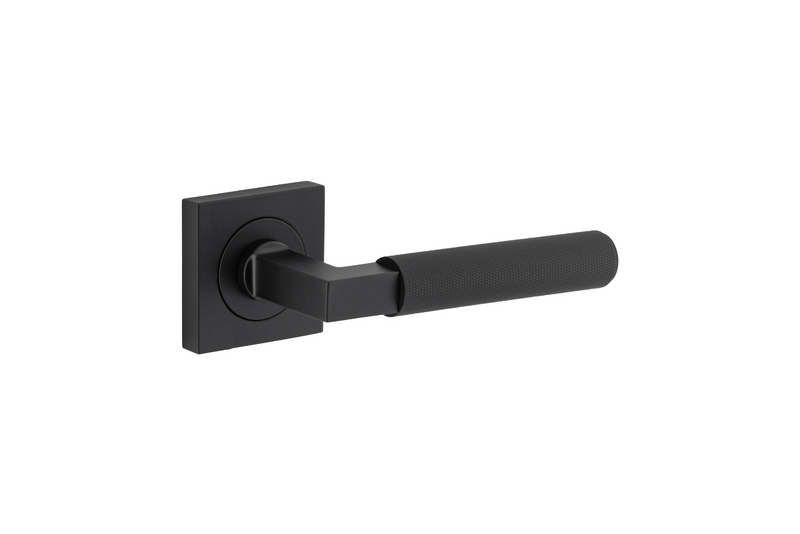 Brunswick Lever on Square Rose Matt Black