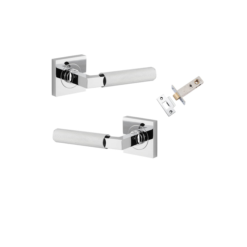 Brunswick Lever on Square Rose Polished Chrome Passage Kit