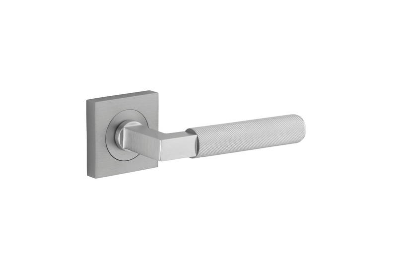 Brunswick Lever on Square Rose Brushed Chrome