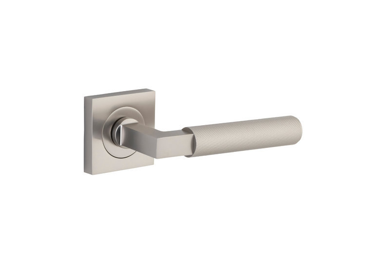 Brunswick Lever on Square Rose Satin Nickel