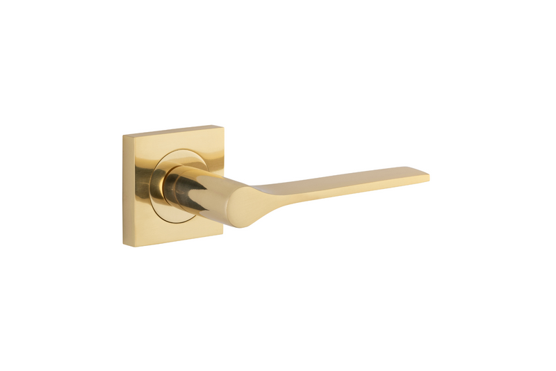 Como Lever on Square Rose Polished Brass