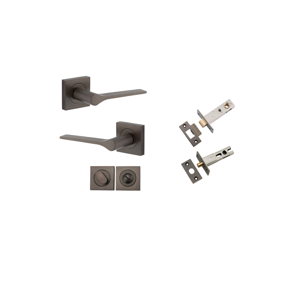Como Lever on Square Rose Signature Brass Privacy Kit
