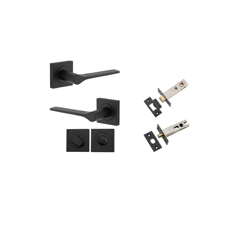 Como Lever on Square Rose Matt Black Privacy Kit