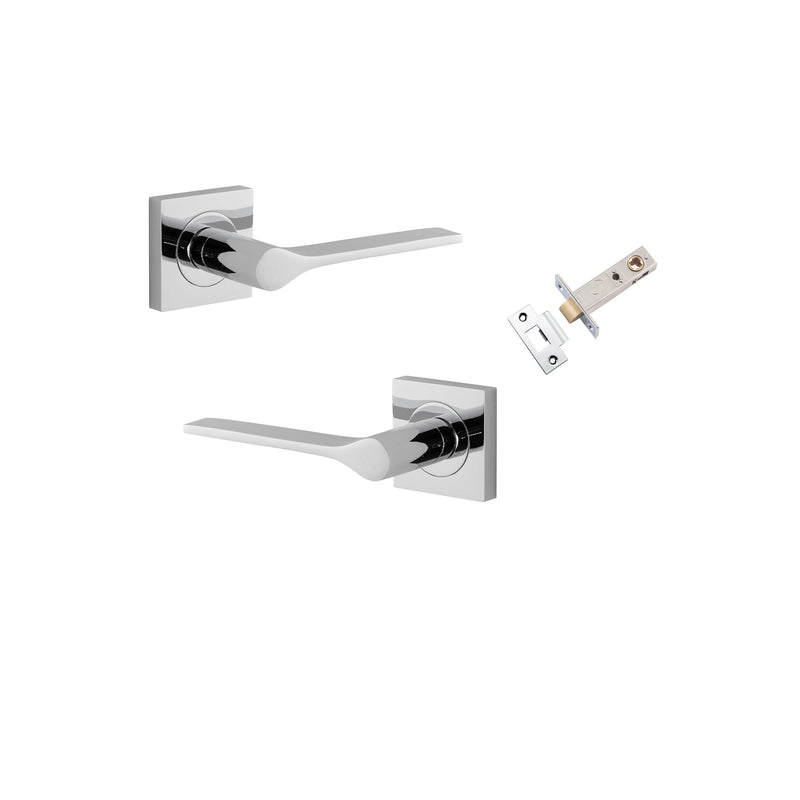 Como Lever on Square Rose Polished Chrome Passage Kit