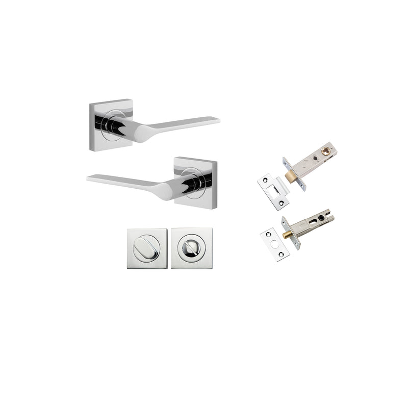 Como Lever on Square Rose Polished Chrome Privacy Kit