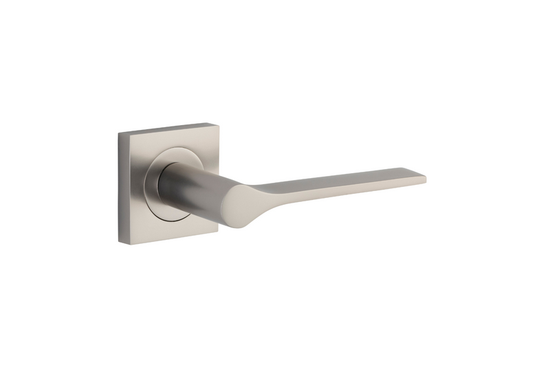 Como Lever on Square Rose Satin Nickel