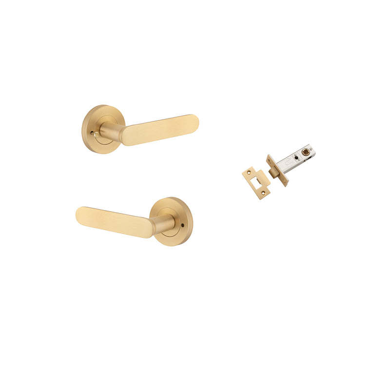 Bronte Lever on Rose Brushed Brass Inbuilt Privacy Kit