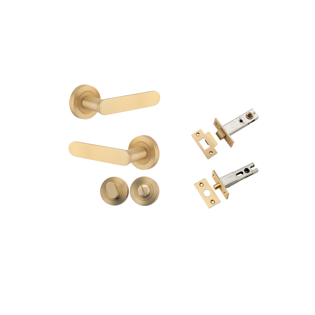 Bronte Lever on Rose Brushed Brass Privacy Kit