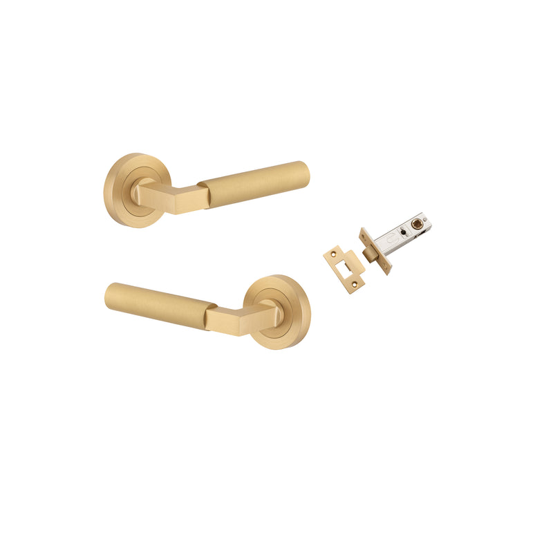 Berlin Lever on Rose Brushed Brass Passage Kit