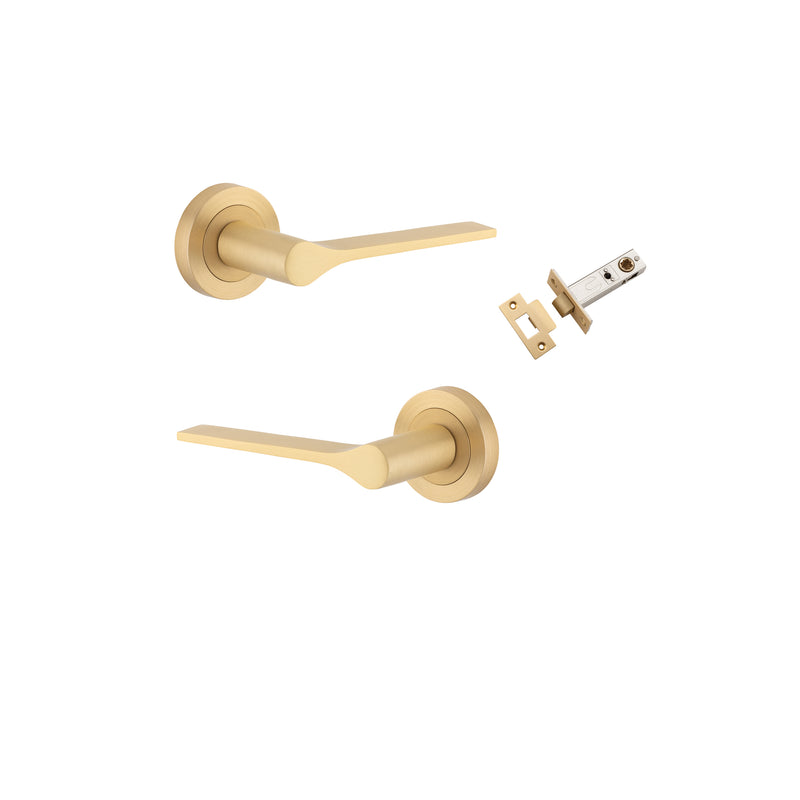 Como Lever on Rose Brushed Brass Passage Kit