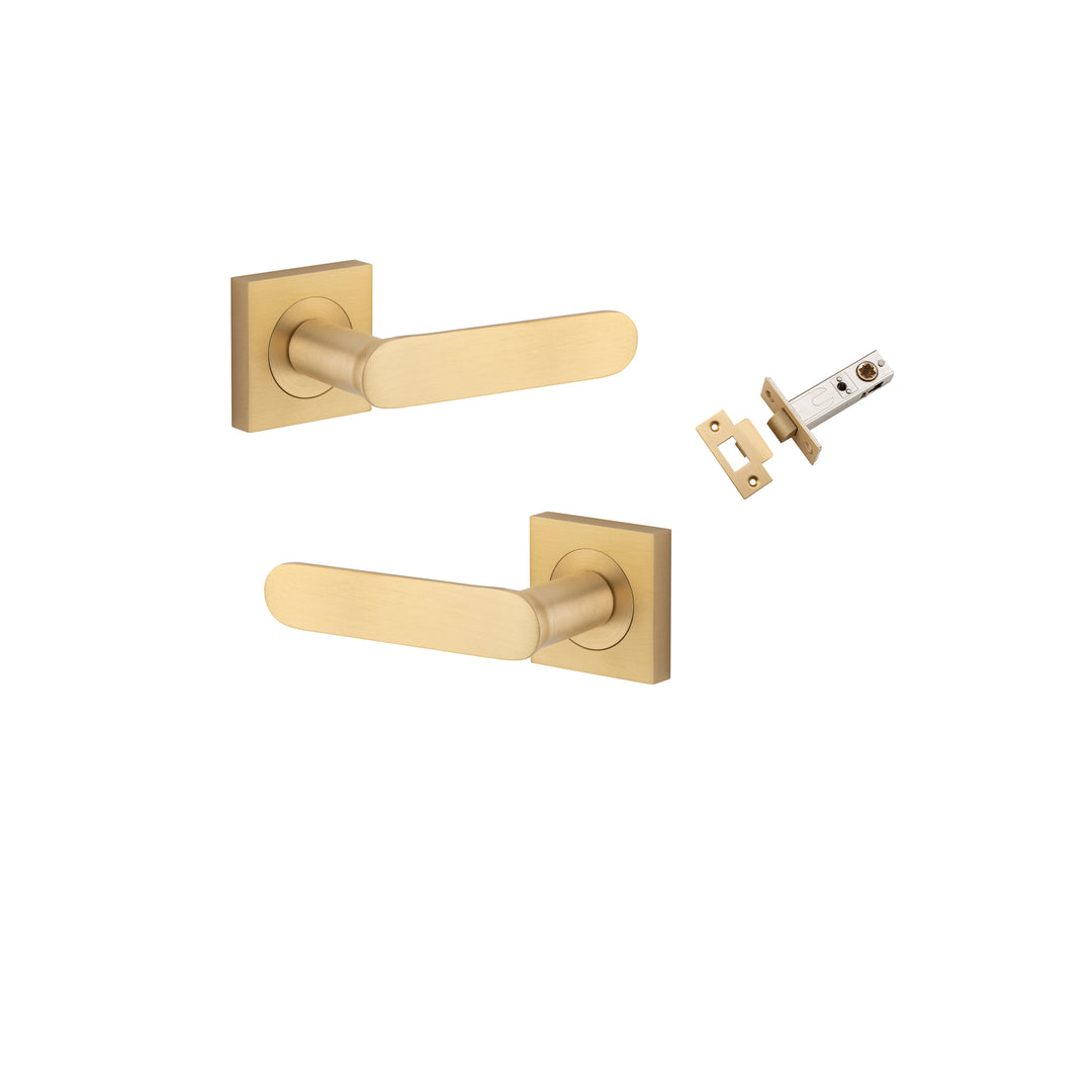Bronte Lever on Square Rose Brushed Brass Passage Kit