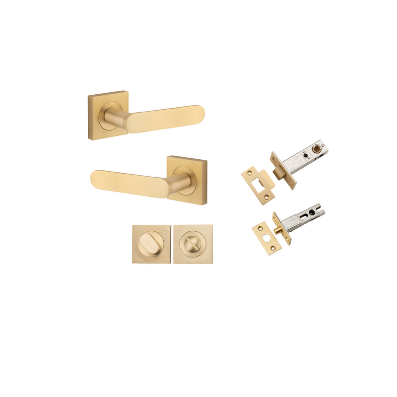 Bronte Lever on Square Rose Brushed Brass Privacy Kit