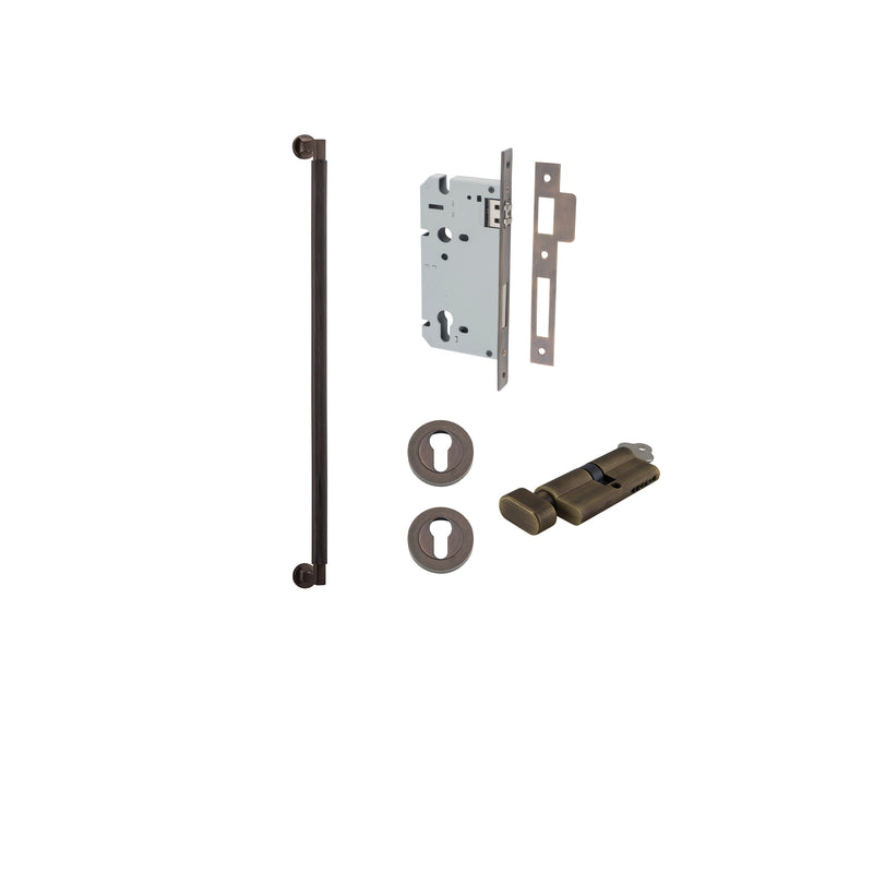 Brunswick Pull Handle Signature Brass 600mm Entrance Kit - Key/Thumb Turn