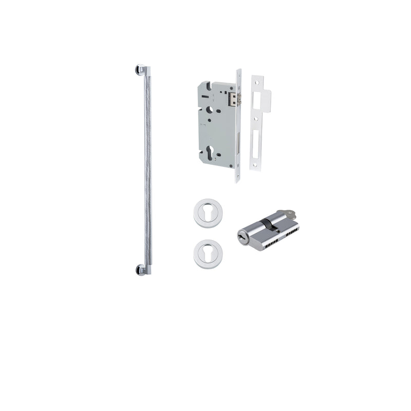 Brunswick Pull Handle Polished Chrome 600mm Entrance Kit - Key/Key