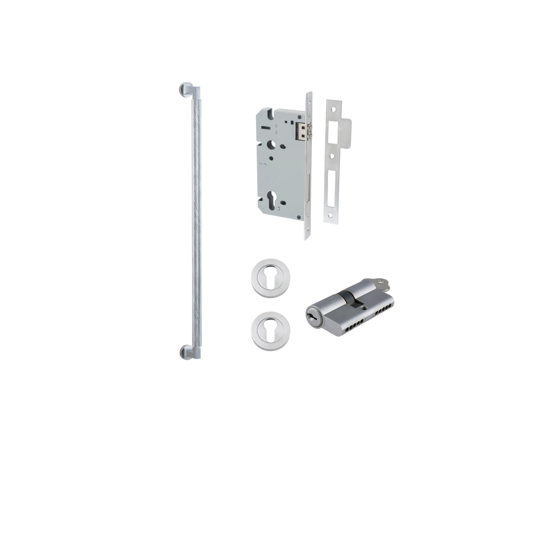 Brunswick Pull Handle Brushed Chrome 600mm Entrance Kit - Key/Key