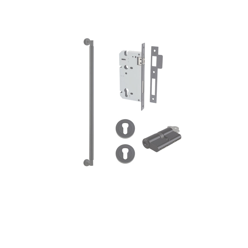 Berlin Pull Handle Matt Black 600mm Entrance Kit - Key/Key