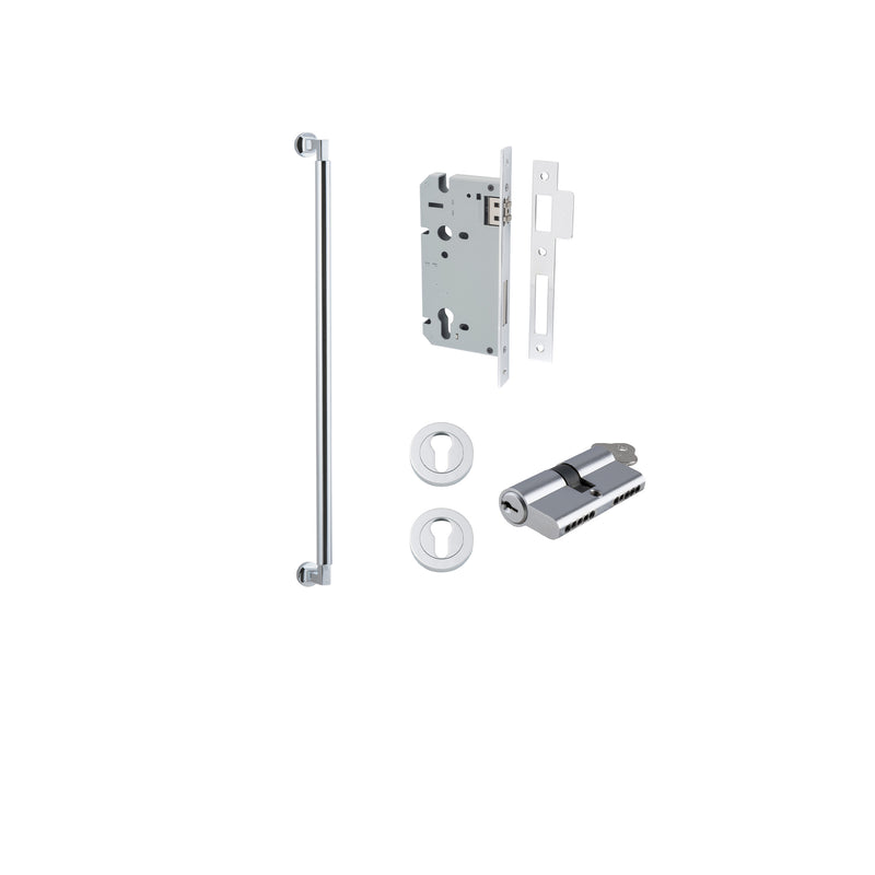 Berlin Pull Handle Polished Chrome 600mm Entrance Kit - Key/Key