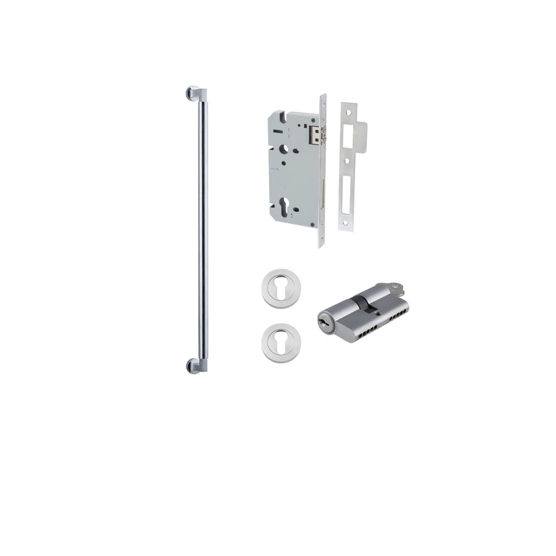 Berlin Pull Handle Brushed Chrome 600mm Entrance Kit - Key/Key