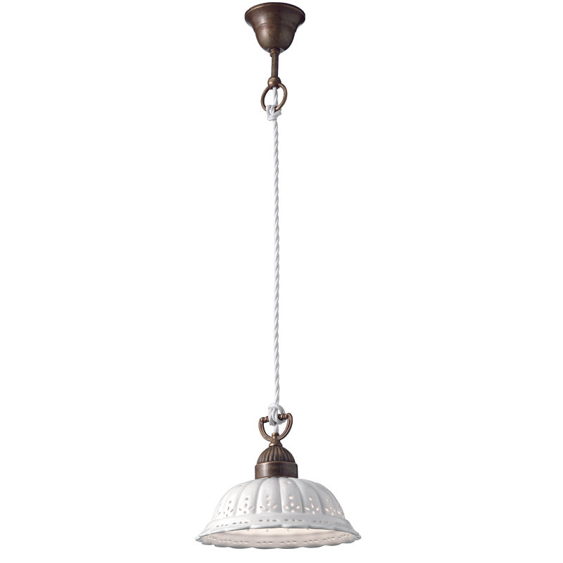 Anita Brass and Ceramic Shade Small Pendant