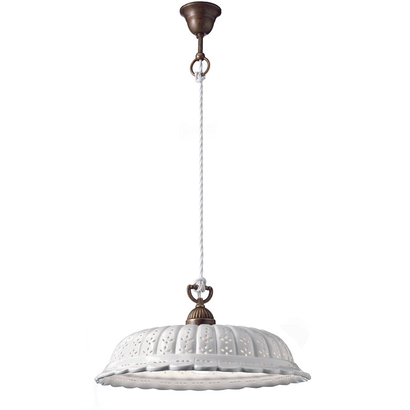Anita Brass and Ceramic Shade Large Pendant