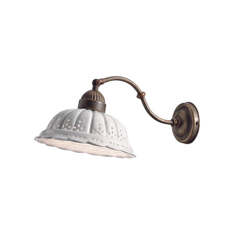 Anita Brass and Ceramic Shade Wall Light