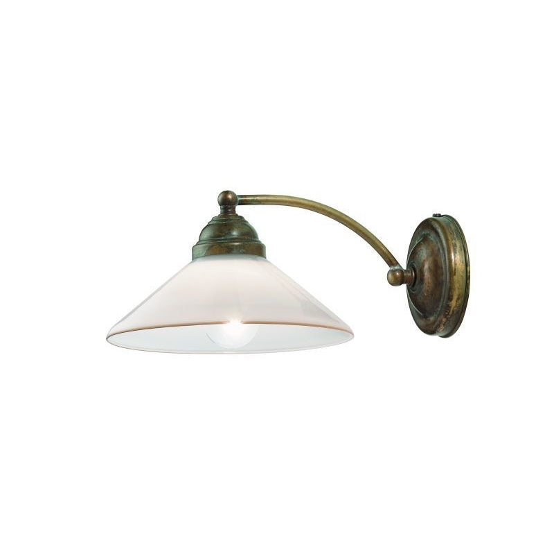 Country Brass and Venetian Straight Glass Wall Light