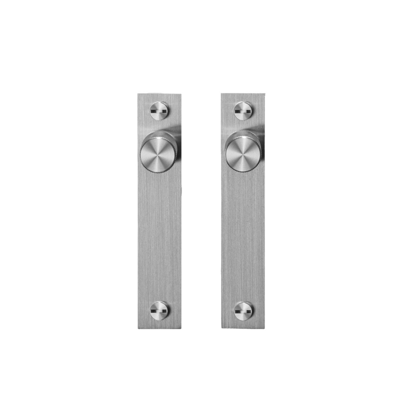 Furniture Knob / Plate / Cross / Steel - Pair