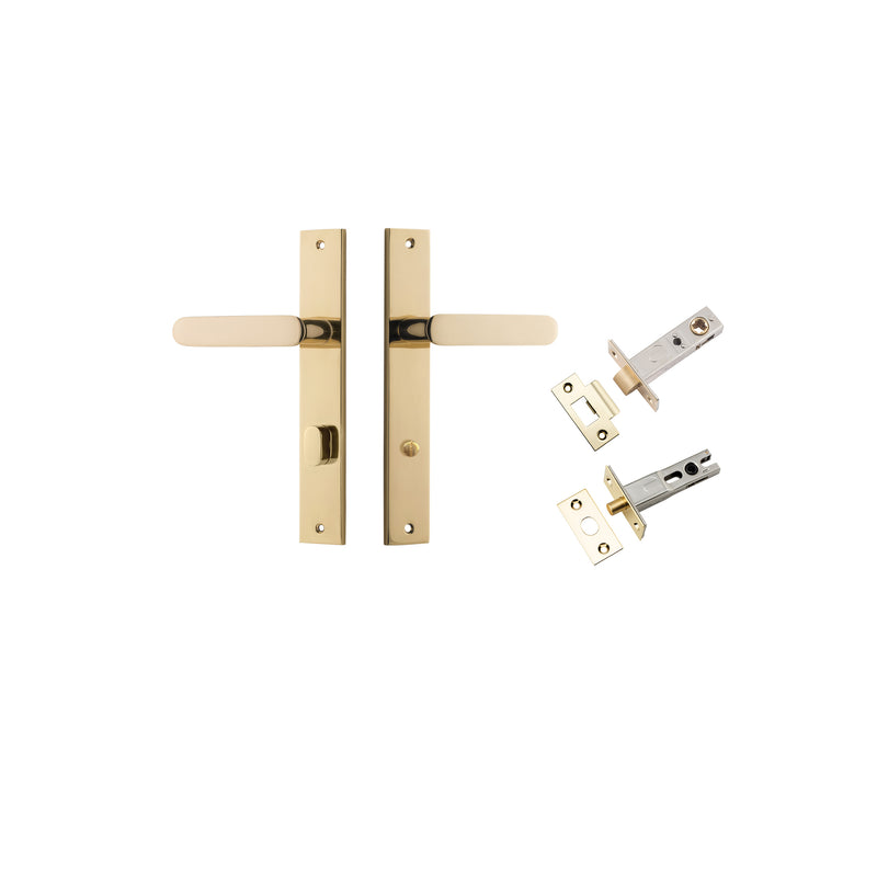 Bronte Lever Rectangular Polished Brass Privacy Kit