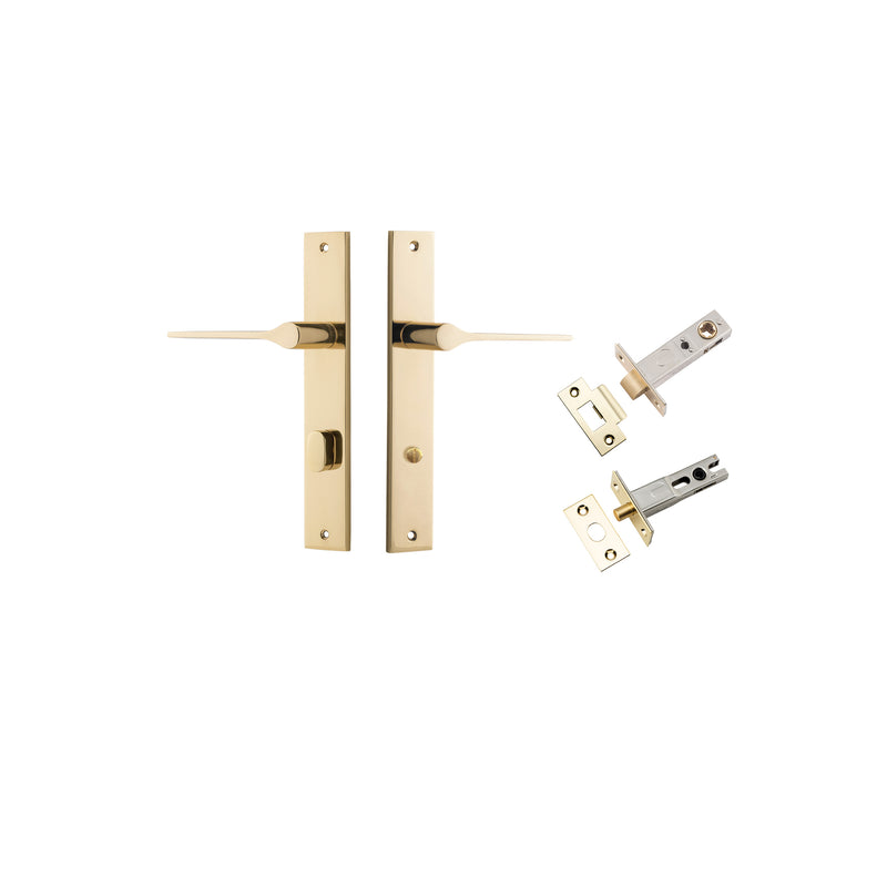 Como Lever Rectangular Polished Brass Privacy Kit