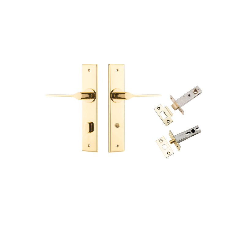 Como Lever Chamfered Polished Brass Privacy Kit