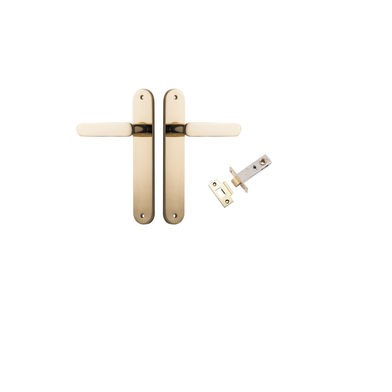 Bronte Lever Oval Polished Brass Passage Kit