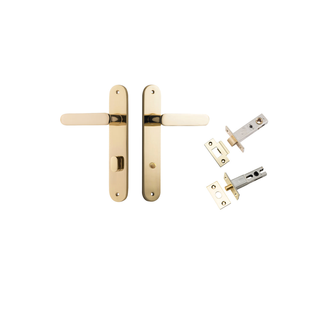 Bronte Lever Oval Polished Brass Privacy Kit