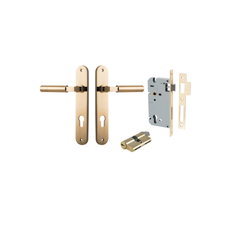 Berlin Lever Oval Polished Brass Entrance Kit - Key/Key