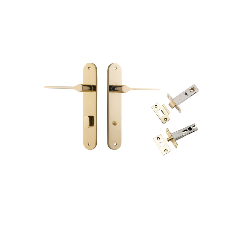 Como Lever Oval Polished Brass Privacy Kit