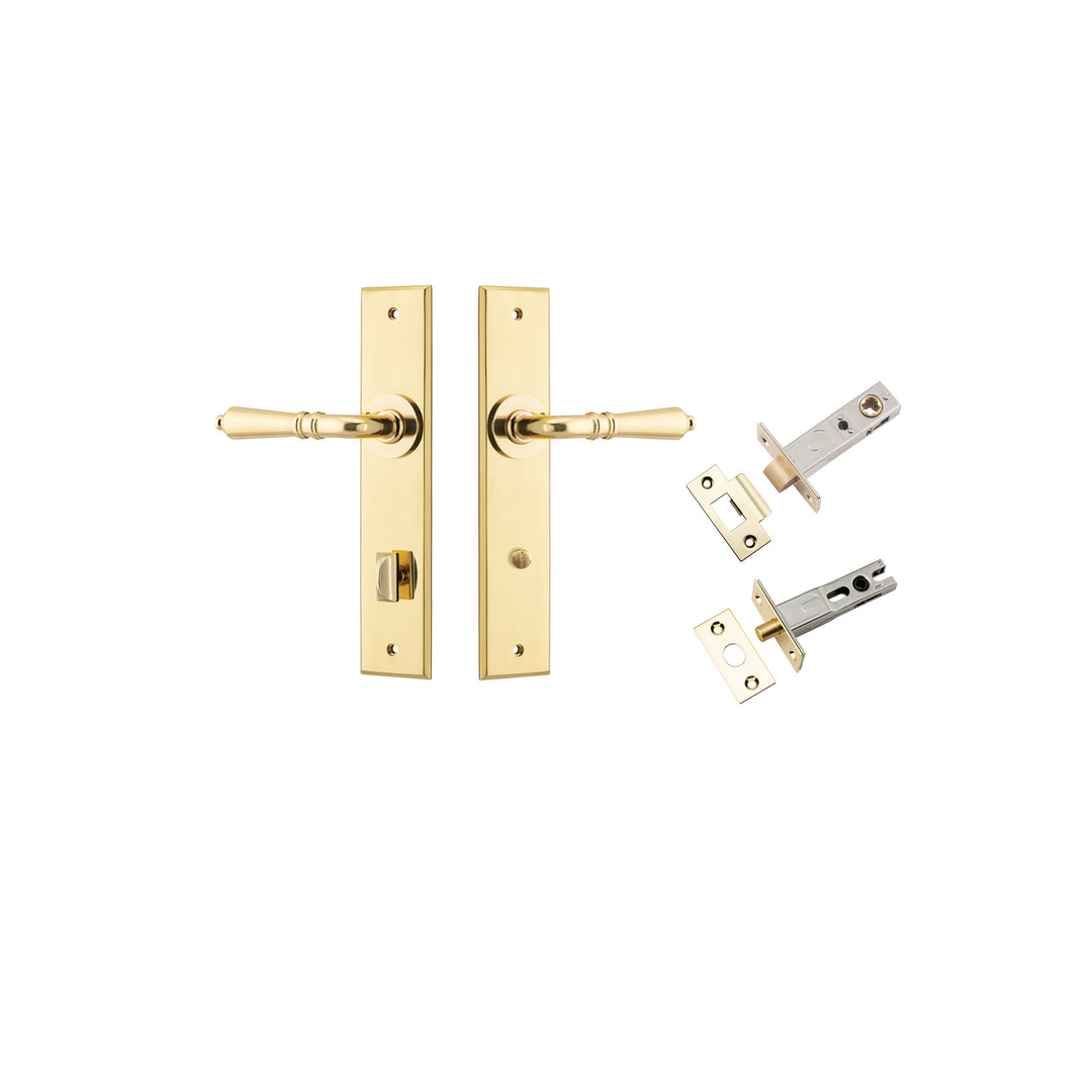 Sarlat Lever Chamfered Polished Brass Privacy Kit
