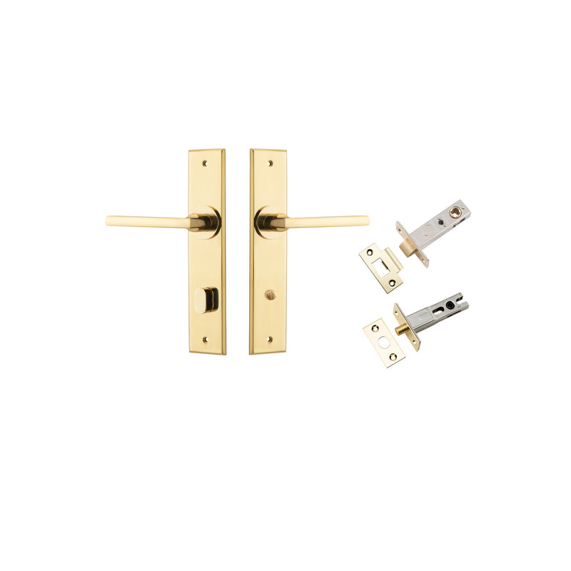 Baltimore Lever Chamfered Polished Brass Privacy Kit