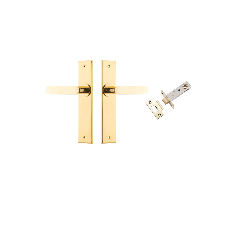 Bronte Lever Chamfered Polished Brass Passage Kit