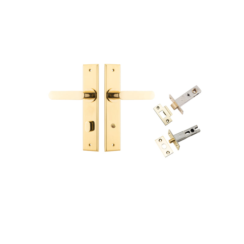 Bronte Lever Chamfered Polished Brass Privacy Kit